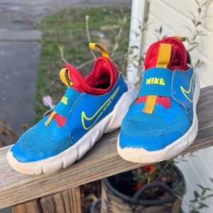 Nike Kids Blue and Yellow Sneakers 11C